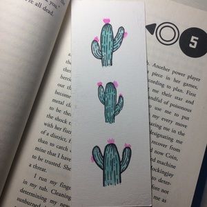 Cactus Hand Painted Bookmark